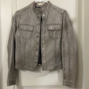 Grey leather jacket